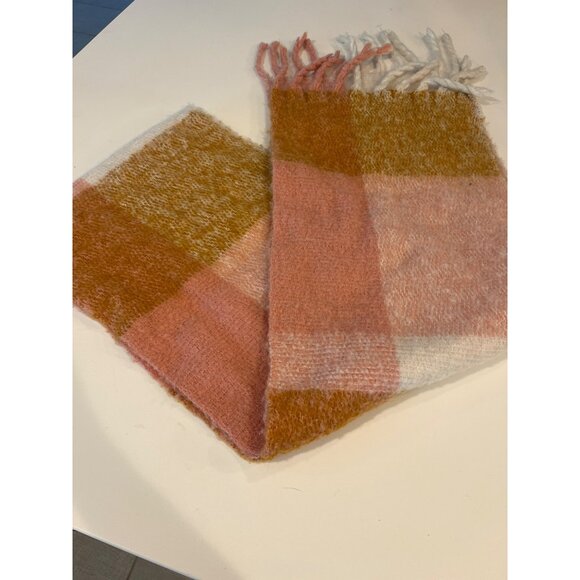 Soft Knitted Color Block Warm Scarf With Fringe Tassels - Picture 1 of 5